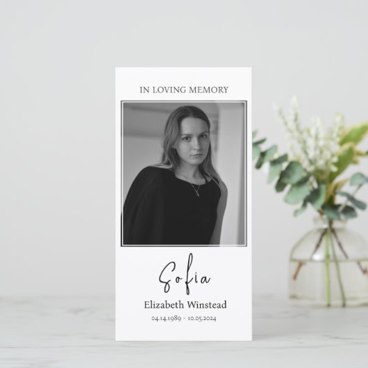 Carte de prière funéraire, Carte catholique (Debout devant)