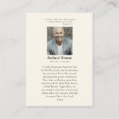 Carte de prière funéraire catholique (Dos)