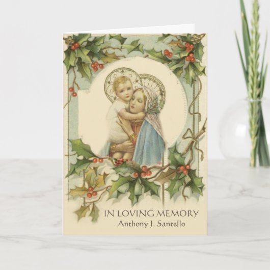 Carte de prière funéraire catholique de Noël (Devant)