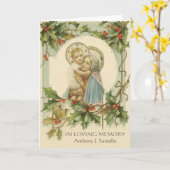 Carte de prière funéraire catholique de Noël (Fleur jaune)