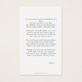 Carte de prière funéraire catholique pour l'or dis (Dos)