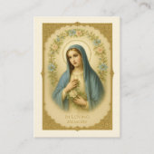 Carte de prière funéraire catholique Sainte Vierge (Devant)