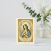 Carte de prière funéraire catholique Sainte Vierge (Debout devant)