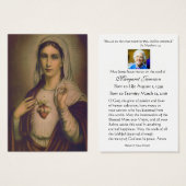 Carte de prière funéraire catholique Sainte Vierge (Devant & derrière)