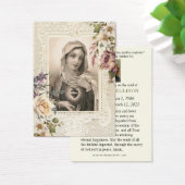 Carte de prière funéraire catholique Vierge floral (Bureau)