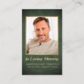 Carte de prière funéraire Christian Green Gold (Devant)