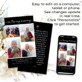 Carte de prière funéraire Collage Multiphoto