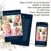 Carte de prière funéraire Collage Multiphoto