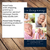 Carte de prière funéraire Collage Multiphoto