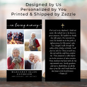 Carte de prière funéraire Collage Multiphoto