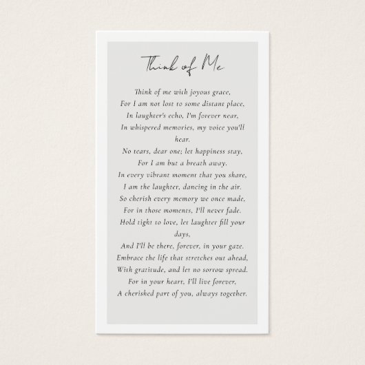 Carte de prière funéraire commémorative (Devant)