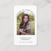 Carte de prière funéraire commémorative Arch Photo (Devant)