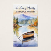Carte de prière funéraire commémorative Boat Lake  (Devant)
