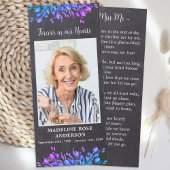 Carte de prière funéraire commémorative botanique