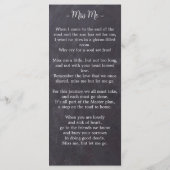 Carte de prière funéraire commémorative botanique (Dos)