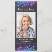 Carte de prière funéraire commémorative botanique (Devant)