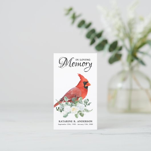 Carte de prière funéraire commémorative Cardinal F (Debout devant)