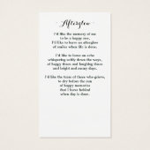 Carte de prière funéraire commémorative Cardinal S (Dos)