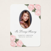 Carte de prière funéraire commémorative couleur ro (Devant)