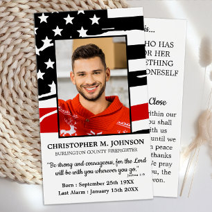 Carte de prière funéraire commémorative des pompie