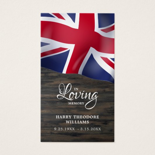 Carte de prière funéraire commémorative du drapeau (Devant)