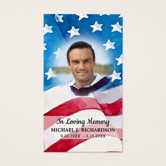 Carte de prière funéraire commémorative du drapeau (Devant)