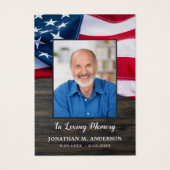 Carte de prière funéraire commémorative du drapeau (Devant)