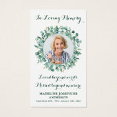 Carte de prière funéraire commémorative Eucalyptus (Devant)