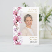 Carte de prière funéraire commémorative florale ro (Debout devant)