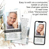 Carte de prière funéraire commémorative Lake Mount