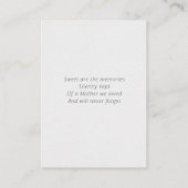 Carte de prière funéraire commémorative Liliam (Dos)