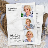 Carte de prière funéraire commémorative Modern Mar