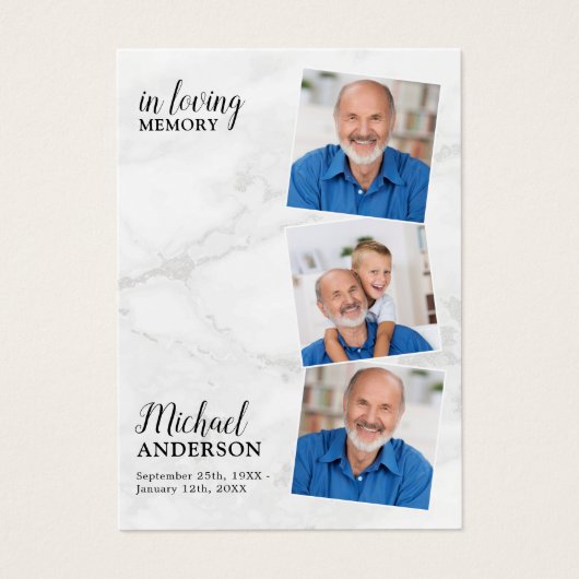 Carte de prière funéraire commémorative moderne 3  (Devant)