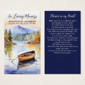Carte de prière funéraire commémorative moderne de (Devant & derrière)