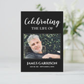 Carte de prière funéraire commémorative noire avec (Debout devant)