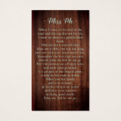 Carte de prière funéraire commémorative Rustique W (Dos)