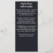 Carte de prière funéraire commémorative Signet Cam (Dos)