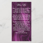 Carte de prière funéraire commémorative Sympathy P (Dos)