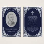 Carte de prière funéraire commémorative vintage bl (Devant & derrière)