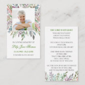 Carte de prière funéraire couleur de l'eau (Devant / Derrière)