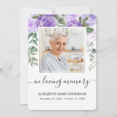 Carte de prière funéraire couleur pourpre (Devant)