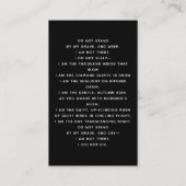 Carte de prière funéraire couleur rose noir (Dos)