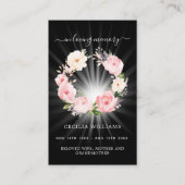 Carte de prière funéraire couleur rose noir (Devant)