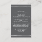 Carte de prière funéraire croix-arc gris foncé (Dos)