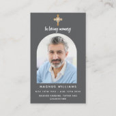 Carte de prière funéraire croix-arc gris foncé (Devant)