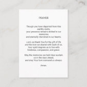 Carte de prière funéraire Croix florale (Dos)