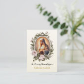 Carte de prière funéraire de cadre de roses roses (Debout devant)