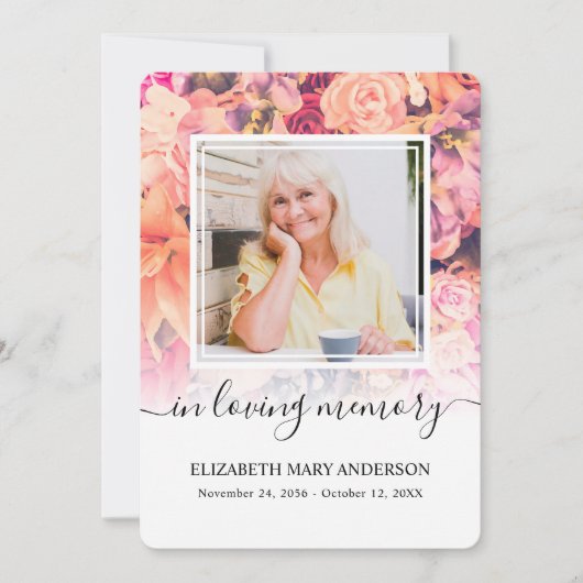 Carte de prière funéraire de couleur d'eau vive (Devant)