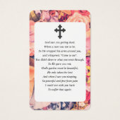 Carte de prière funéraire de la photo florale bril (Dos)