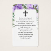 Carte de prière funéraire de la photo florale viol (Dos)